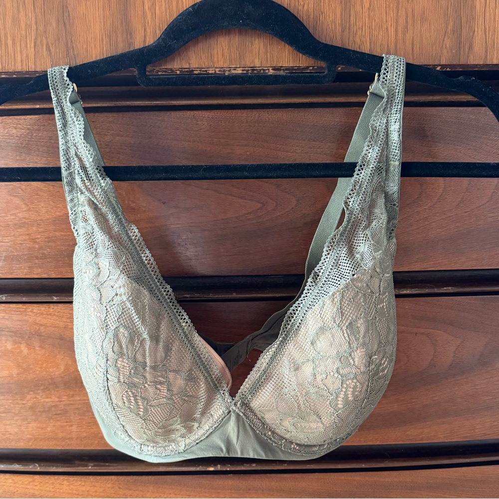 Elegant Lace ThirdLove Bra in Olive Green
